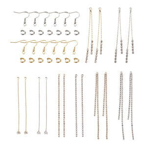 Brass CZ Tassel Pendants Kit - Earring Hooks - DIY Jewelry Making