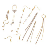 Brass CZ Tassel Pendants Kit - Earring Hooks - DIY Jewelry Making