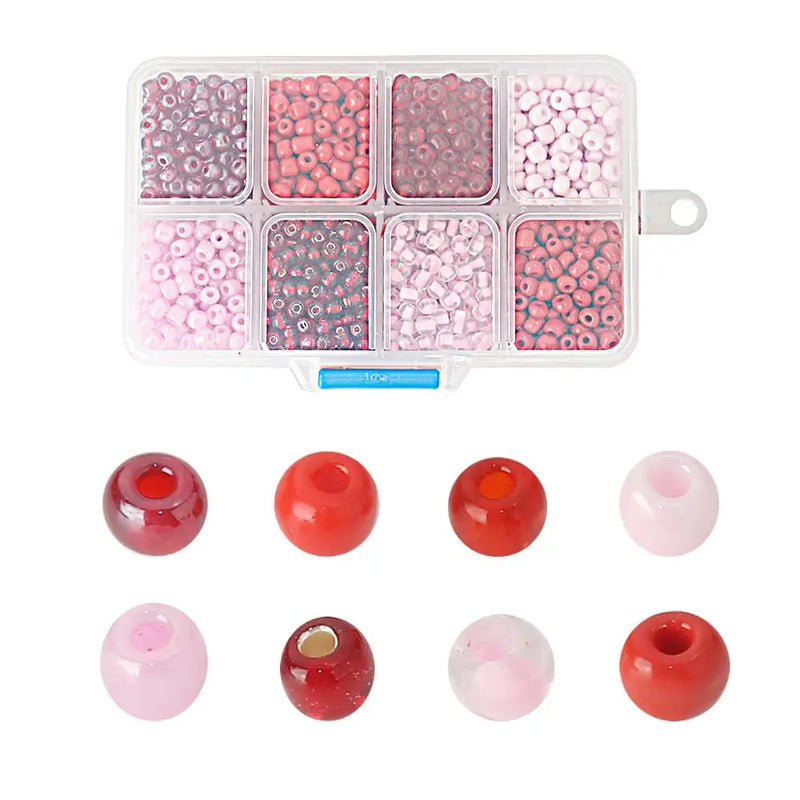 Mixed Glass Seed Beads Kit DIY Jewelry Making 5mm- 4mm 1900PCs