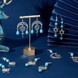 Natural Stone Beads Silver Moon Star Pendants Women DIY Jewelry Making