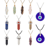DIY Pendant Necklace Kit Evil Eye Charms Healing Crystals Necklaces