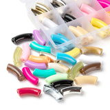 Opaque Acrylic Tube Beads Curved Noodle Spacer for Jewelry Making