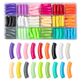 Opaque Acrylic Tube Beads Curved Noodle Spacer for Jewelry Making