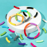 Opaque Acrylic Tube Beads Curved Noodle Spacer for Jewelry Making