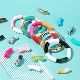 Opaque Acrylic Curved Tube Beads for Jewelry Making