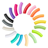 Opaque Acrylic Curved Tube Beads for Jewelry Making