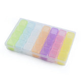 Rectangle Bead Storage Container with Hinged Lid and 28 Grids 17.5x11x2.5cm
