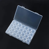 Rectangle Bead Storage Container with Hinged Lid and 28 Grids 17.5x11x2.5cm
