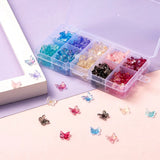 Glass Pendants Butterfly Fishtail Shape Charms for DIY Earring Jewelry Making