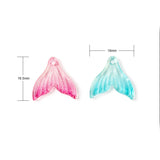Glass Pendants Butterfly Fishtail Shape Charms for DIY Earring Jewelry Making