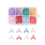 Glass Pendants Butterfly Fishtail Shape Charms for DIY Earring Jewelry Making