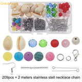 209pcs Cowrie Sea Shell Earring DIY Jewelry Making Kit