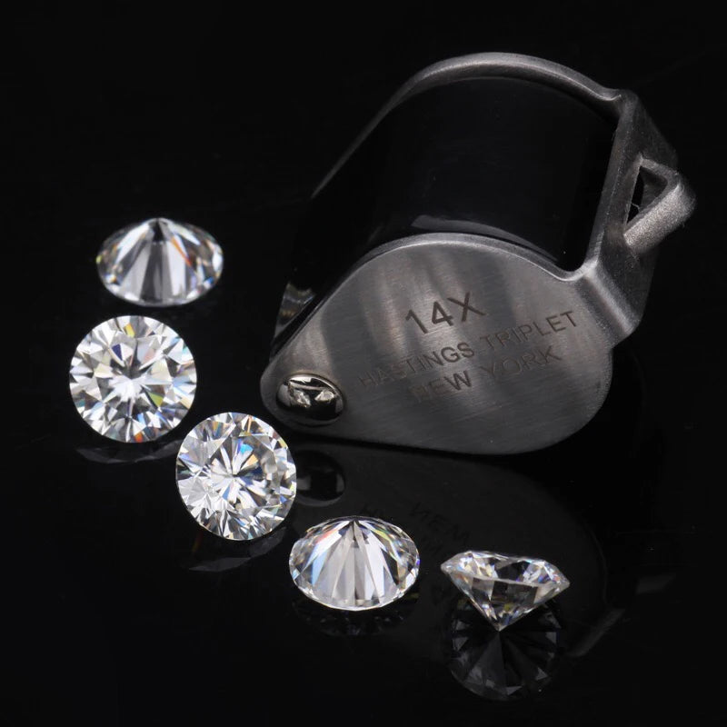 1 Carat Loose Moissanite Stones 0.8~3.0mm D Round Cut DIY Jewelry