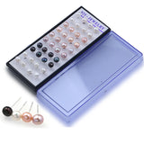 Freshwater Pearl Stud Earrings Crystal 6mm Party Jewelry