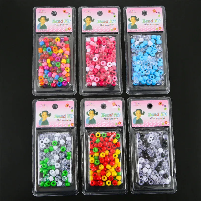 8mm Pink Resin Braid Beads Charms Hair Accessories