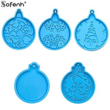Christmas Elk Resin Crystal Epoxy Mold Christmas Tree Pendant Keychain Mold