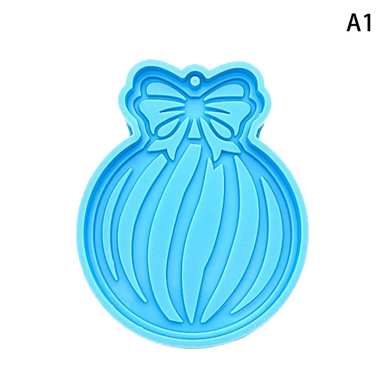Christmas Elk Resin Crystal Epoxy Mold Christmas Tree Pendant Keychain Mold