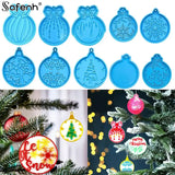 Christmas Elk Resin Crystal Epoxy Mold Christmas Tree Pendant Keychain Mold