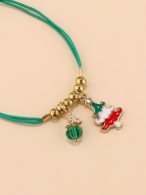 Christmas Tree Pendant Bracelet with Holiday Elements