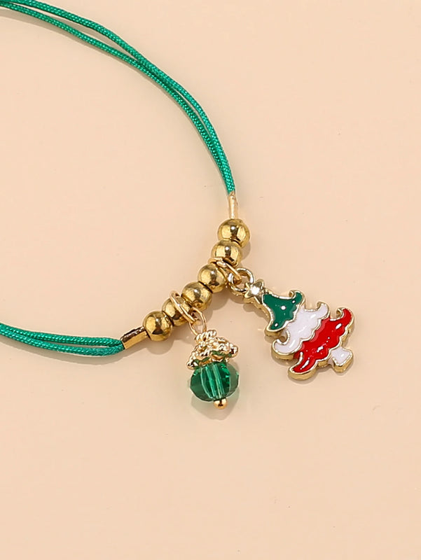 Christmas Tree Pendant Bracelet with Holiday Elements
