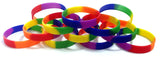 12 Rainbow Silicone Wristbands for Party Events