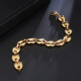 Stainless Steel HipHop Bracelet Coffee Bean Shape Chains
