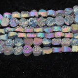 6Color Dyeing Electroplating Druzy Stone Beads for Pendant Heart Shape