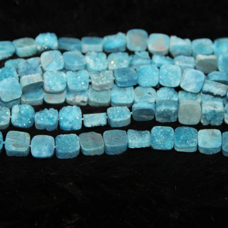 Sky Dyeing Electroplating Druzy Stone Necklace Beads