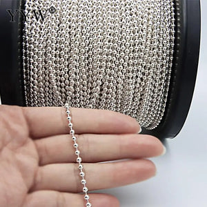 925 Sterling Silver Round Ball Chain Necklace for Jewelry Making