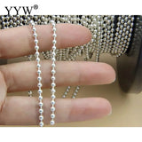 925 Sterling Silver Round Ball Chain Necklace for Jewelry Making