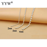 925 Sterling Silver Round Ball Chain Necklace for Jewelry Making