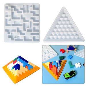 Pyramid Building Block Silicone Mold for Family Puzzle Games