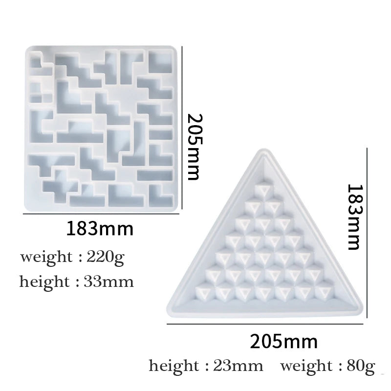 Pyramid Building Block Silicone Mold for Family Puzzle Games