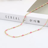 5mm Copper Enamel Link Cable Chain Pink for DIY Jewelry Making