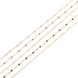 5mm Copper Enamel Link Cable Chain Pink for DIY Jewelry Making
