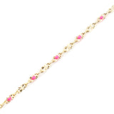 5mm Copper Enamel Link Cable Chain Pink for DIY Jewelry Making
