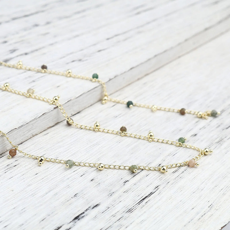Copper Link Chain Findings Stone Beads Chains 7x3mm DIY