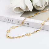 Copper Link Chain Acrylic Pearl Pentagram Star DIY Jewelry