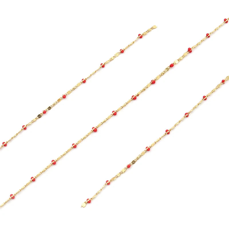 Stainless Steel Chain 7x2mm Enamel for DIY Jewelry Making