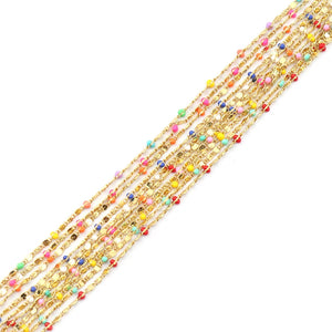 Stainless Steel Chain 7x2mm Enamel for DIY Jewelry Making