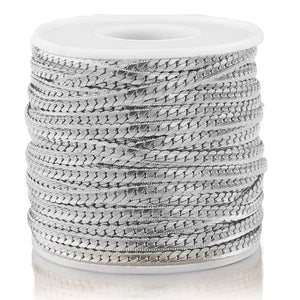 1m Stainless Steel Plated Chains 4mm Textured Snake Chain Bulk