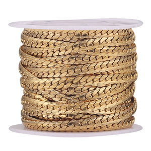 1m Stainless Steel Plated Chains 4mm Textured Snake Chain Bulk