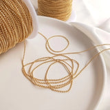 14K Gold Plated Metal Ball Bead Chains 1-2mm for Jewelry Making