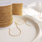 14K Gold Plated Metal Ball Bead Chains 1-2mm for Jewelry Making
