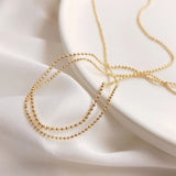 14K Gold Plated Metal Ball Bead Chains 1-2mm for Jewelry Making