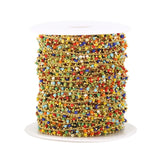 1M 1.8mm Brass Beaded Chain Glass Seed Beads Necklace Bracelet Making