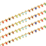 1M 1.8mm Brass Beaded Chain Glass Seed Beads Necklace Bracelet Making