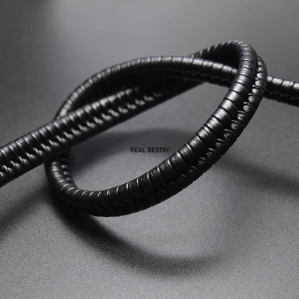 1 Meter 12x6mm Braid Leather Cord DIY Men Bracelet Jewelry Making