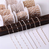 1 Meter 14K Plated Pearl Beads Chains DIY Jewelry Findings