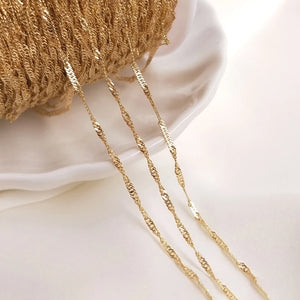 1 Meter 14K Copper Water Wave Chains For DIY Jewelry